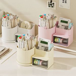 WENQI Đa chức năng Hộp đựng bút xoay Có thể tháo rời Sức chứa lớn Hộp cọ trang điểm Hiệu quả ABS Hộp đựng văn phòng phẩm Văn phòng