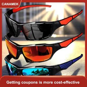 【CANAMEK】 1 cái thể thao phân cực Kính mát cho nam giới Trọng lượng nhẹ tầm nhìn ban đêm nam Shades đi xe đạp lái xe câu cá thời trang gương kính mát