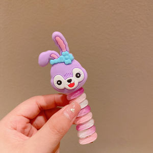 【Bosuer💛COD】Ikat Telepon Keriting Anak-anak Kartun Sanrio Tali Rambut Anak Perempuan Karet Ekor Kuda Tinggi