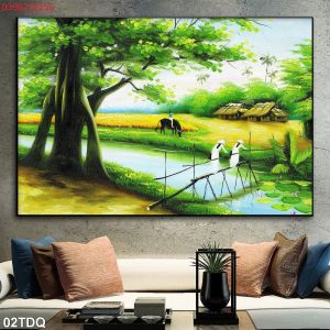 tranh 3d đồng quê gạch men trang trí nhà cửa ốp tường