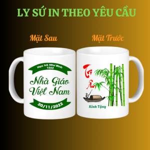 Ly sứ cốc sứ in quà tặng 20.11 Tri ân nhà giáo in theo yêu cầu kèm hộp lyKèm túi giấy tặng quà dễ thương