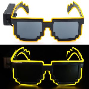 DOHOHO Wireless Mosaic LED Glasses Neon Party Nightclubs Halloween Christmas Birthday LED Light-up Glasses Glow in the Dark Fashion Neon Rave Shades for Adult Kids