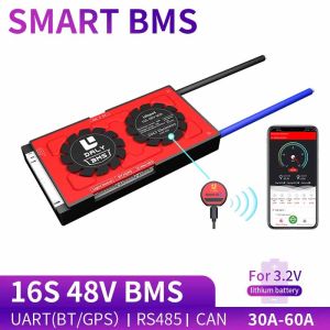 DALY 16S 48V 30A-100A BMS 32650 LifePo4 Smart Battery Protection Board with Mobile Phone Bluetooth APP/485/CAN Communication Function