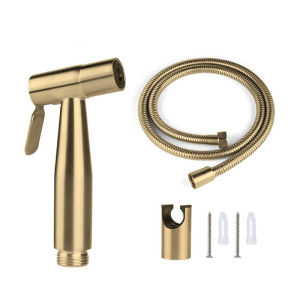 BAOKEMO Stainless Steel Golden bidet Spray Set Water Saving Shower Toilet Cleaning Bathroom Accessories