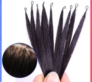 Tóc Nối Lông Vũ Màu Đen Tóc Thật 100% Chiều Dài 45-70cm QiQiShop
