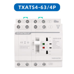 TAXNELE Din Rail 2P 4P 63A 230VAC ATS Dual Power Automatic Transfer Switch Electrical Selector Switches Uninterrupted Power