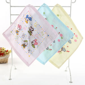 OLAKIDS Cartoon Cotton Handkerchief Towels - Soft Baby Kids Handkerchief Tuala Kanak-kanak - 100% Cotton - Double Layer - Cartoon Print - Gift for Kindergarten - Face Wash Towel - READY STOCK