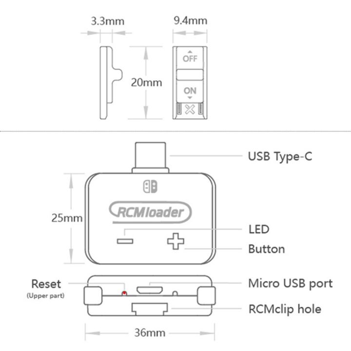 V5 Loader RCM Loader for Switch NS Console with USB Cable RCM Loader ...