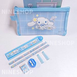 Alat Tulis Kuromi Stationery Set For Students Kids Sanrio Cinnamoroll Melody Gift Set Pencils Ruler Notebook Eraser Sharpener Set Birthday Party Gift School Supplies