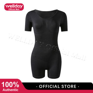 Wellday 2pcs Waist Trainer Fitting Womens Short-sleeved V-neck Shaping Panties Butt lift Full Body Shaping Garment New Shapewear Womenswear Lingerie Comfort