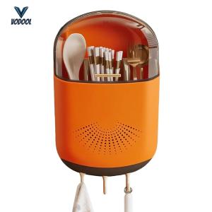 Kitchen Cutlery Storage Box with Drainer Tableware Storage Holder Flatware Cage [Vodool Center]