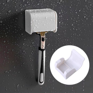Razor Holder Storage Rack With No Punching And Built-In Adhesive Wall Mounted Beard Shaving Rack