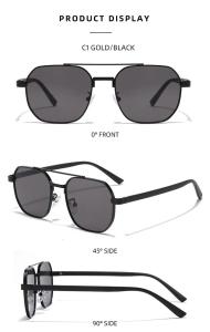 Fashion Metal Double-beam Sunglasses Mens Driving Large-frame Glasses UV400 Casual Black Sunglasses Eyewear Womens Sunglasses