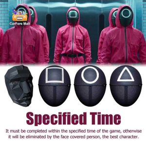 มีของพร้อมส่ง Squid game สไตล์เกาหลี TV เกมหน้ากากคอสเพลย์สแควร์วงกลมสามเหลี่ยมหน้ากากฮาโลวีน ผู้ใหญ่เครื่องแต่งกาย