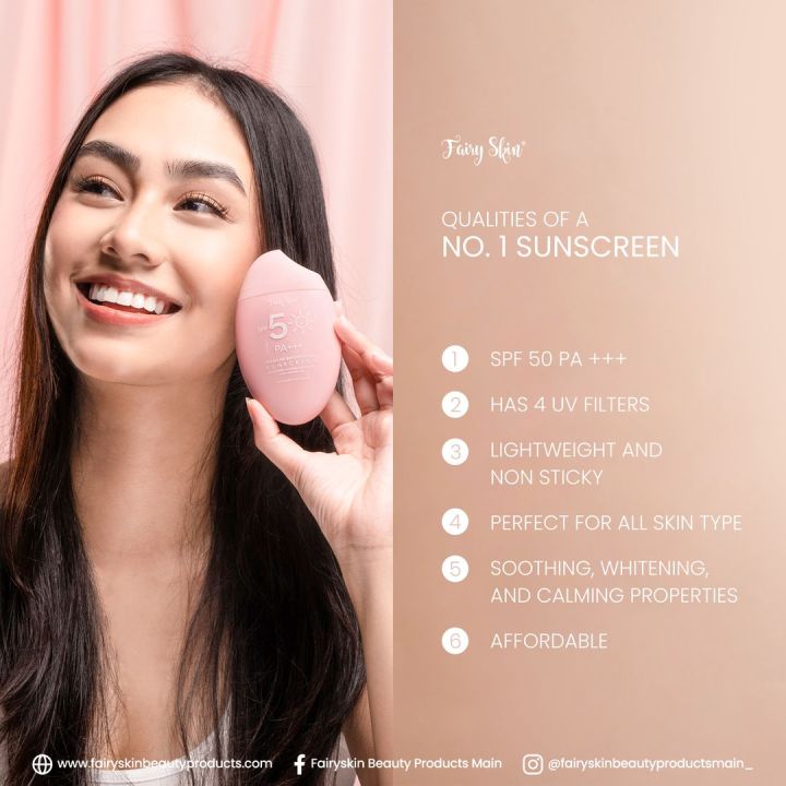 100% AUTHENTIC FAIRY PREMIUM Brightening Sunscreen SPF 50 50g by FAIRYSKIN, Authorized Distributor, Fairyskin sunscreen, Fairyskin brightening cream, Undetectable Finish, Intensely Hydrates Skin, Easily Blends into the Skin by Zamurra