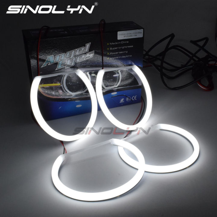 Angel Eyes For BMW 3 5 7 Series E46/E36 /E38/E39 Xenon Headlight Cars  Accessories Cotton Light Halo Rings Daytime Running Light Kit Retrofit  131mm Only White Color