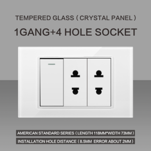 LEJIA Ổ Cắm Ổ Cắm Cho Công Tắc Đèn Tường Ổ Cắm Hiện Đại Thông Dụng 15Amp Màu Trắng Bảng Kính Cường Lực Bảng Điện 1 2 3 4 Gang 2 Chiều Công Tắc Tắt/Bật Đèn Ổ Cắm Điện Ổ Cắm 3/6 Chân Có USB 250V Mờ/Công Tắc Chuông Cửa