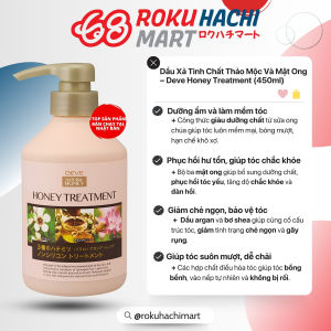 Dầu Gội Và Dầu Xả Chiết Xuất Thảo Mộc Và 3 Loại Mật Ong Deve Honey Shampoo Treatment (450ml)