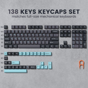 WOMIER 132 Keys Retro Dark Grey Red PBT Keycap Double Shot Cherry Profile Key caps for Cherry MX Switches Mechanical Gamer Keyboard