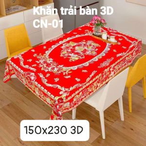 (Giá sỉ tốt) Khăn trải bàn NHỰA 3D/PVC SIZE 1m5X2m3 sang trọng không thấm nước chất liệu cao cấp dễ lau chùi sử dụng nhiều lần