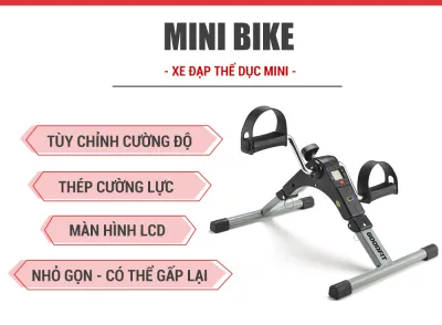 Xe đạp thể dục mini tại nhà gấp gọn GoodFit GF002MB bàn đạp kháng lực phục hồi chức năng chân tay.