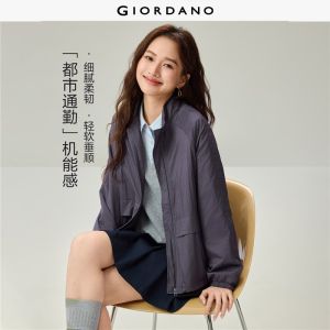 Giordano Beau Monde Women Stand collar raglan sleeve windproof jacket Free Shipping 13376032