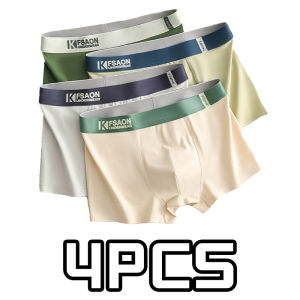 4PCS Mens Cotton Underwear - Breathable Mid-Rise Boxer Briefs Anti-Bacterial