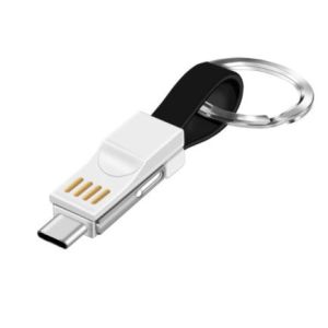 HL0131 Gantungan Kabel USB Tipe C Mikro USB 2A 3In1 Gantungan Kunci Mini Magnetik Charger