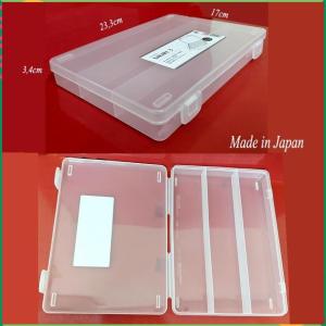 Hộp nhựa nhiều ngăn trong suốt có khóa cài hộp nhựa 3 ngăn cố định. 233x17cm cao 34cm. sx tại Nhật. H918