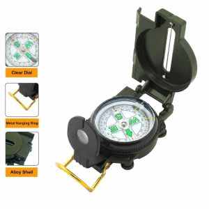 ANQII Magnifier Scale Lensatic Compass Portable Multifunctional Survival Compass Durable Folding Compass Outdoor Camping