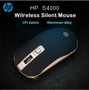 MGALL Original HP S4000 Silent Wireless Mouse Black Red Business Office Mice Mouse for Laptop Computer PC
