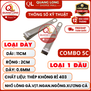 Nhíp Nhổ Lông Gà Vịt Heo QUANG LONG Mall – Nhíp Gắp Xương Cá INOX Sáng Bóng Cao Cấp