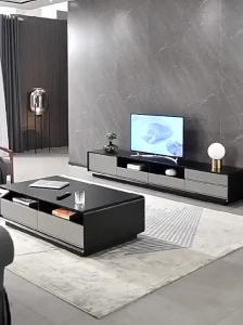 Living Room TV Cabinet Italian Light Luxury Floor Cabinet TV Cabinet Combination Simple Storage Small House Coffee Table