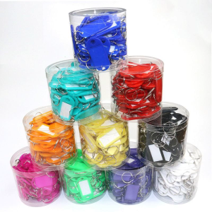 50pcs Portable for Key ID Tag Luggage Numbered Name Baggage for Key Chains Label with Split Ring Keyring