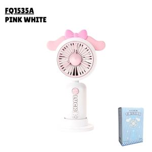 【READY STOCK🛒】Cute Rabbit Mini Handheld Fan with Base Stand  Lightweight Low Noise Desktop Fan