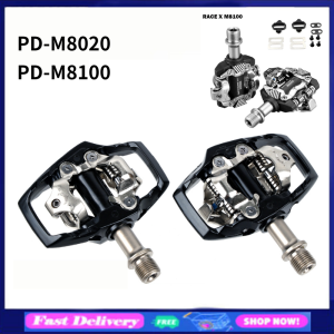 FOR Shimano MTB Bike Self-Locking SPD Pedals with Cleats PD-M8100 M8020 Professional Racing Mountain Bike Parts Pedal Lock Pedal with Buckle