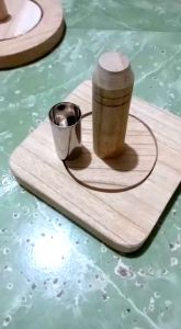 Cetakan Donat Dari Kayu Bantuk Kotak 1 set Cetakan + Penekan + Pembolong