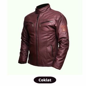 Jaket kulit pria terbaru bahan kulit sintetis jaket motor anti badai bordir L  XL  XXL  XXXL