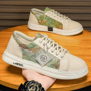 AU Mens Shoes 2026 New spring breathable sneakers for men canvas shoes lightweight comfortable soft-soled low-top casual shoes