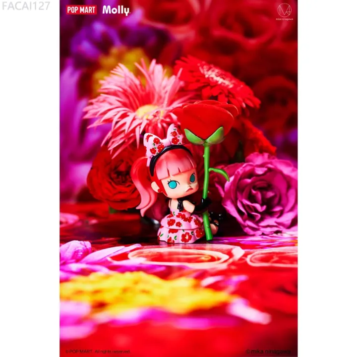 แอ็คชั่นฟิกเกอร์ 【Toy Planet】 ของเล่นฟิกเกอร์ POP MART MOLLY x MIKA NINAGAWA Flower Dreaming Series น่ารัก