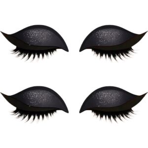 MICACOH 2 Pairs Self-Adhesive Lazy Eyeshadow Eyelash Patch Reusable Quick Makeup Waterproof Eyeliner Sticker Makeup Helper Trendy Party Makeup Stickers Daily Use