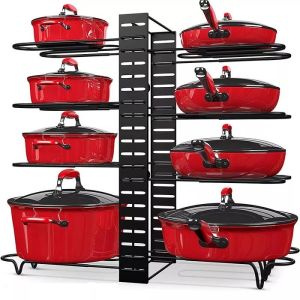 LIBRA 8 LAYER RAK PANCI SUSUN TEMPAT PENYIMPANAN TUTUP PANCI RAK PIRING BESI RAK DAPUR STAINLESS STEEL SERBAGUNA 8 TINGKAT GROSIRSTORE168