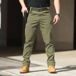 IX9 Tactical Pants Mens Stretch Slim Quick-Drying Pants Outdoor Multi-6Pocket Overalls Waterpoof