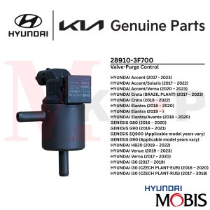 [ORGINAL] Valve-Purge Control FITS HYUNDAI Accent / CRETA / ELANTRA / GENESIS G80 G90 (28910-3F700)