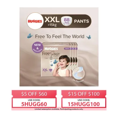 Huggies Free Sense Baby Diaper Pants XXL Case 22s x 4