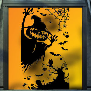 Decal HALLOWEEN- Hít tĩnh điện- Đầu bí đen kì dị- DM001
