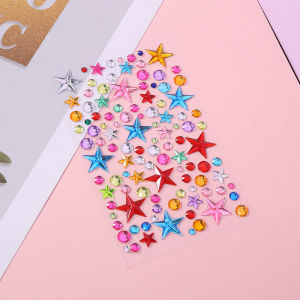 Miếng Dán Trang Điểm Mặt Cho Bé - Sticker Đá Dán Mặt Lấp Lánh Hình Bướm Trái Tim An Toàn Cho Trẻ Em