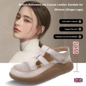 Ladies Mesh Breathable Sandals Women Thick Bottom Retro Sports Casual Hollow Sandals