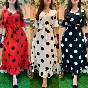 LONG DRESS DOTTY KIMONO LOOK 1245 DRESS WANITA TERBARU