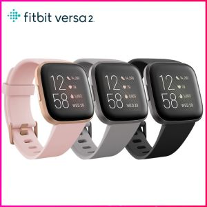 Fitbit Versa 2 / 3 / sense Health and Fitness Smartwatch with Heart Rate Music Alexa Built-In Sleep Stone/Mist Gray One Size (S and L Bands Included) Charger Full Unit